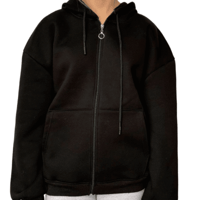 Crna debela oversized dukserica